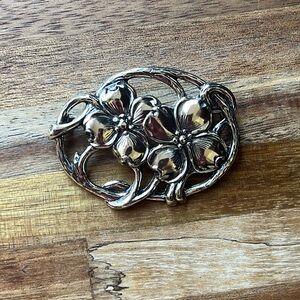 Vintage DANECRAFT sterling silver dogwood flower brooch